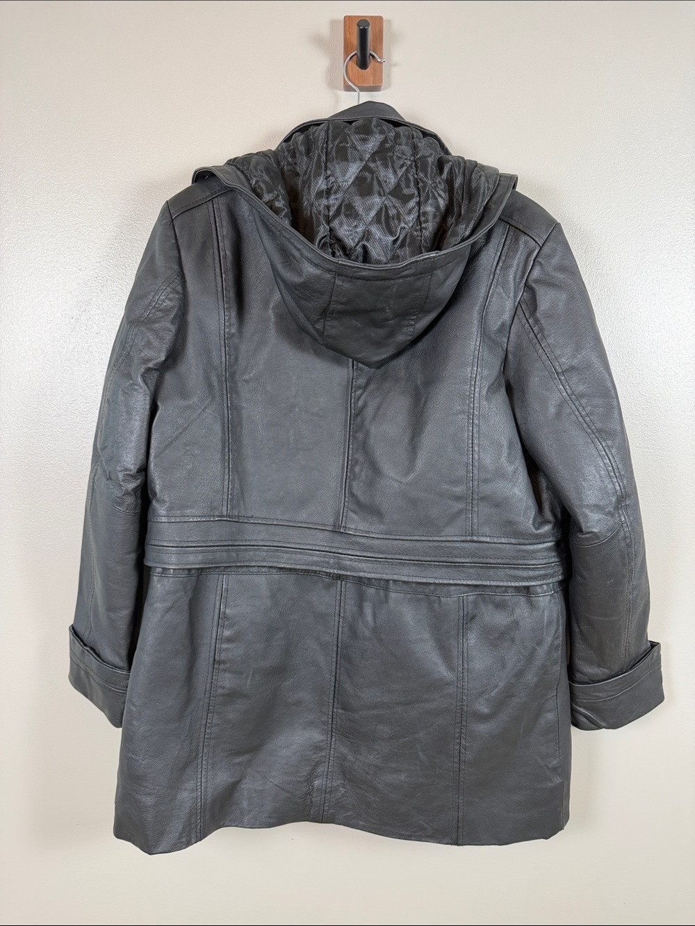 Excelled Women’s Leather Hooded Anorak Jacket Large - Picture 9 of 13